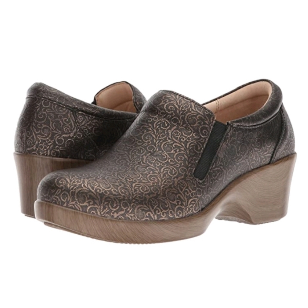 ALEGRIA ERYN Bronze Swirl Slip on Clogs
